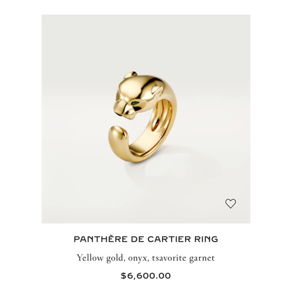 ** SOLD ** AUTHENTIC Cartier PANTHÈRE DE CARTIER RING
Yellow gold, onyx, garnet - Picture 7 of 9